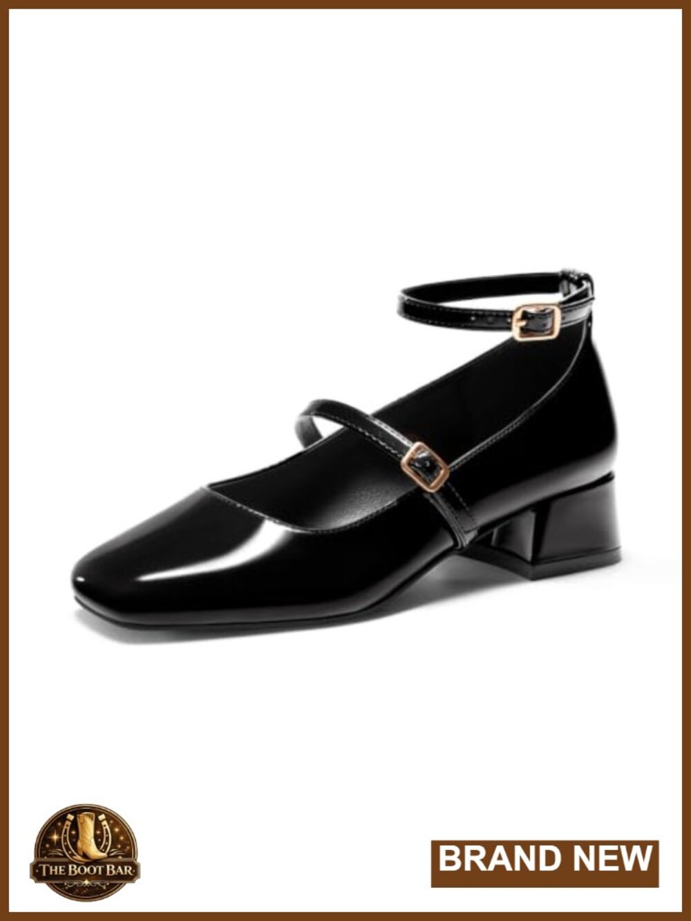 Mary Jane Shoes Women Chunky Low Heels Square Toe Block Heel Ankle Strap Pumps